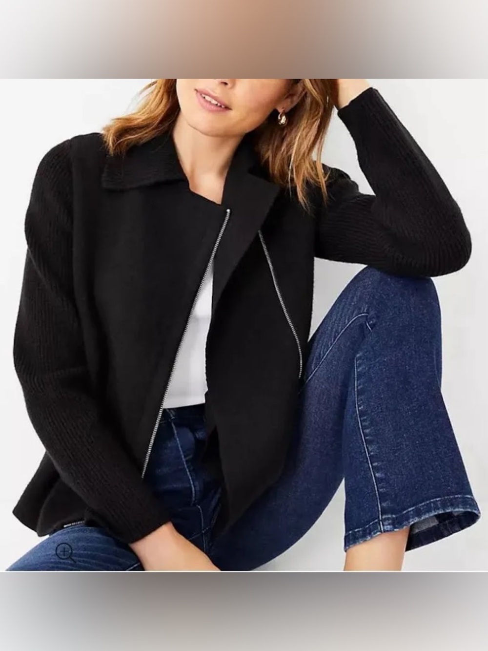 Ann Taylor Knit Moto Jacket